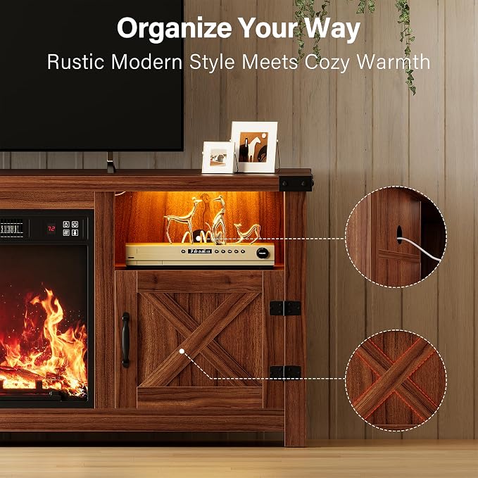 YESHOMY LED Fireplace TV Stand - Image 2