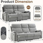 HAOMARKETS 3-Piece Power Recliner Sofa Set - Image 2