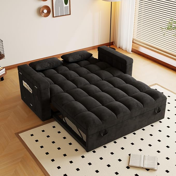 3 in 1 Convertible Sleeper Sofa, 65in Sleeper Couch - Image 5