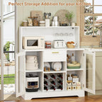 Unikito Wine Bar Cabinet with LED Light, Liquor Cabinet with Wine Rack and - Image 7