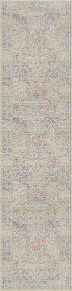 Vintage Beige Blue 3x12 Runner Rug - Image 3