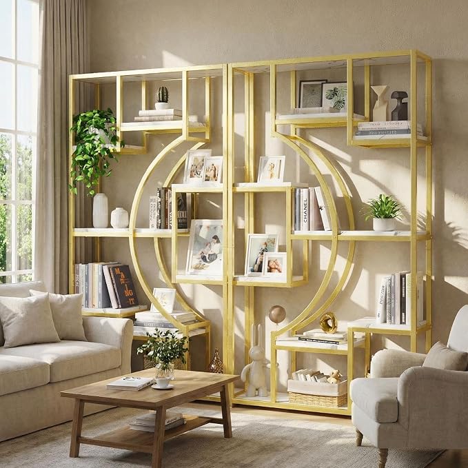 HolliWill Modern Book Shelf, 70.8 Inch Tall Etagere Bookcase, - Image 3