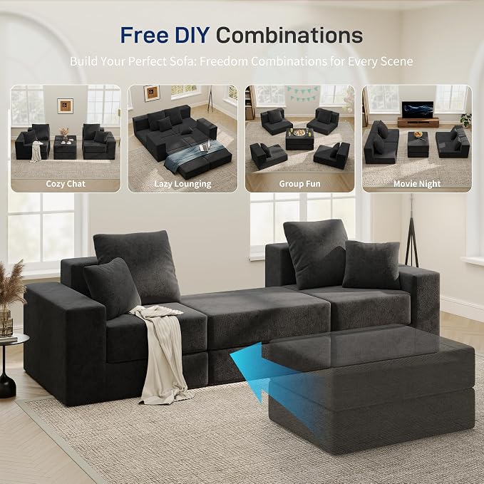 Cloud Modular Sectional Sofa, Comfy Boneless Couch - Image 4