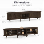 94.5" Fluted Mid Century Modern TV Stand - Image 2