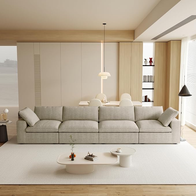 JACH 160" Cloud Sectional Couch, Modern Modular Convertible Sofa, Couch Cushion by JACH