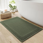 RESARE Waffle Bath Mat for Bathroom, Non Slip Bathroom Rugs 24"x36" Green | by Resare