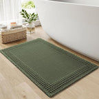 RESARE Waffle Bath Mat for Bathroom, Non Slip Bathroom Rugs 18"x30" Green | by Resare