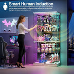 HNEBC 5 Tier Glass Display Cabinet, 66.9" Curio Cabinet - Image 3
