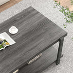FOLUBAN Modern Coffee Table, Rustic Wood Center Table - Image 4