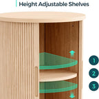 LINSY HOME Round Fluted End Table, Tall Side Table - Image 5