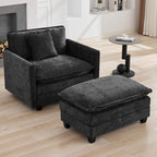 35‘’ Modern Chenille Cloud Sofa Ottoman, Rectangle Ottoman - Image 5