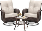 wildformers Luxury Outdoor Swivel Wicker Glider Patio Chairs by wildformers
