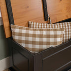 Linon Harris Black and Walnut Backless Kitchen Dining Nook - Image 6