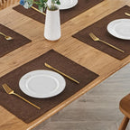 BALCONY & FALCON Faux Linen Placemats Set of 4 Washable Place Mats Heat - Image 4