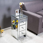 Mirrored End Table Modern Small Sofa Corner Table by HEPMIMZHU