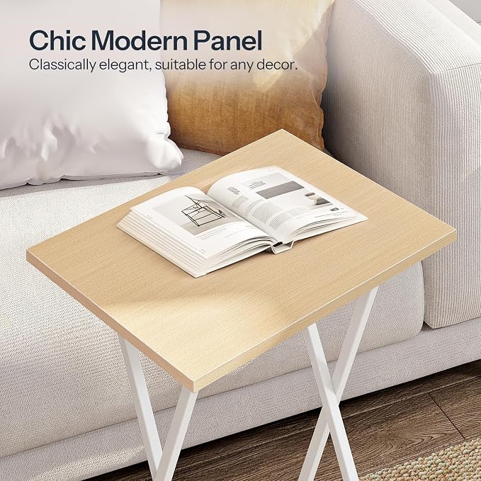HOOBRO Folding TV Tray Tables, Industrial Snack Tables - Image 7