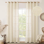 102 inches Long Sheer Linen Curtains by LAMIT