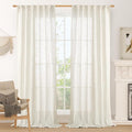 Semi Sheer Linen Curtains 90 Inch by LAMIT