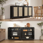 SICOTAS Rattan Sideboard Buffet Storage Cabinet - Image 9