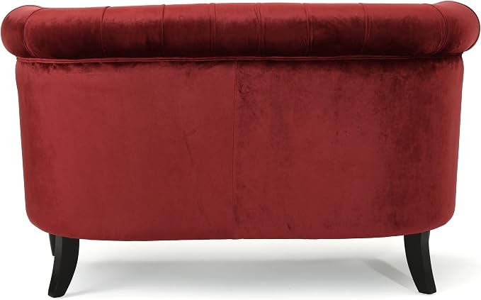 GDFStudio Melaina Tufted Chesterfield Velvet Loveseat - Image 8