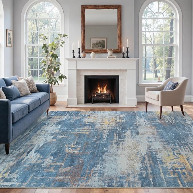 5x7 Ft Area Rugs for Living Room, Soft Non-Slip Washable Rugs Modern Abstract - Image 3