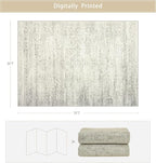 Washable Rugs 5x7 Area Rugs for Living Room, Dining Room-Beige Green | Ultra - Image 2