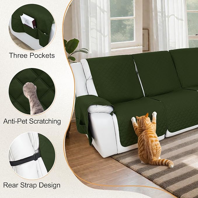HDCAXKJ 100% Waterproof Reclining Sectional Couch Covers L Shape Recliner Sofa - Image 7