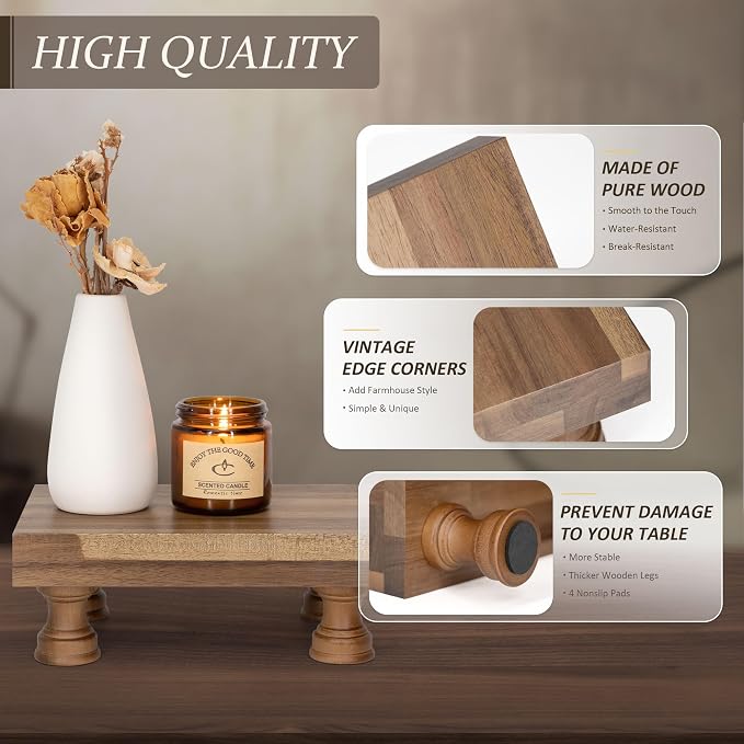 EOSAHR Farmhouse Wooden Riser for Display : Decorative Pedestal Stand for - Image 5