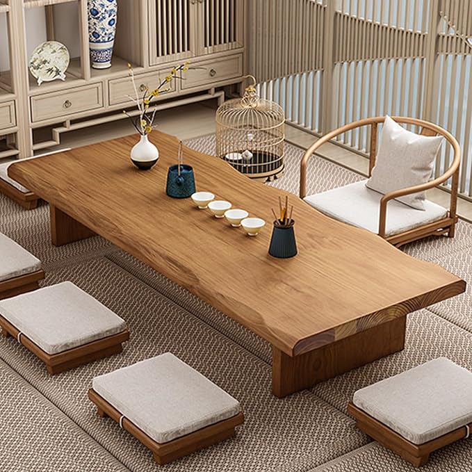 Solid Wood Japanese Low Floor Table Meditation Floor Sitting Altar Table by Unknown