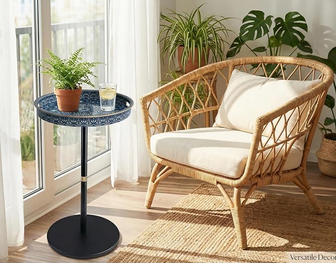 Gesodant Boho Single Leg Round Side Table - Image 2
