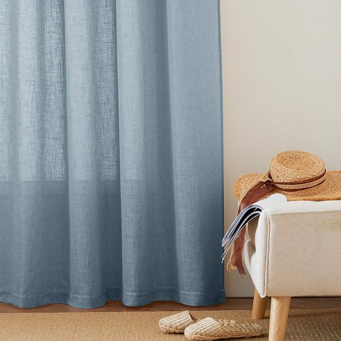 RYB HOME Short Linen Sheer Curtains - Image 6