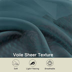 Sheer Dusty Blue Curtains for Bedroom Living Room 63 Inch Length 2 Panels - Image 3