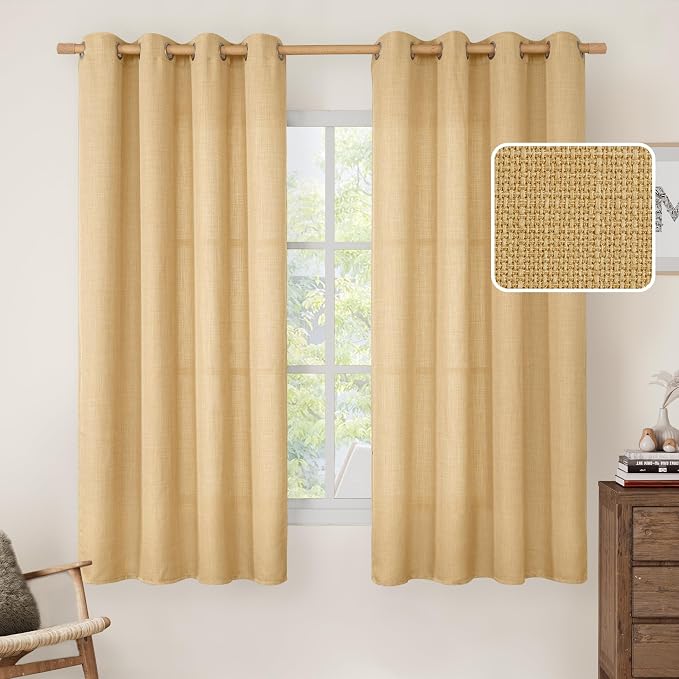 Light Filtering Faux Linen Curtains by LAMIT
