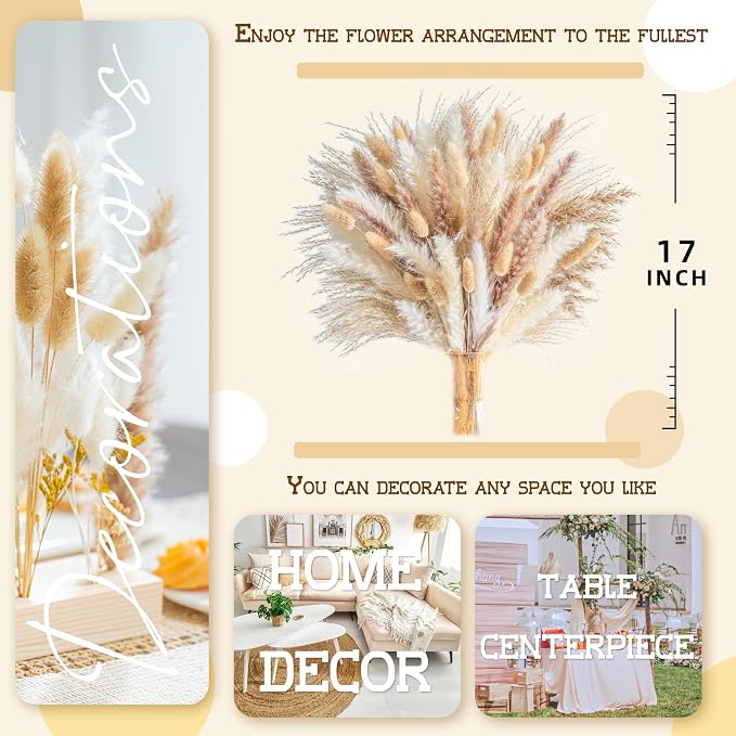 Natural Pampas Grass Mix Bouquet | Dried Pampas Bouquet - Image 4