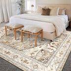 Yamaziot Area Rug 9x12, Non-Slip Washable Boho Vintage Living Room Bedroom Rug - Image 7