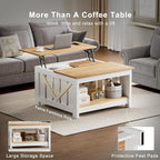 FABATO Lift Top Coffee Table, 31.5" Farmhouse Coffee Tables - Image 5