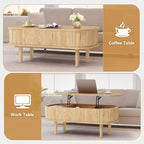 Fully Assembled Fluted Lift Top Coffee Table - Image 4