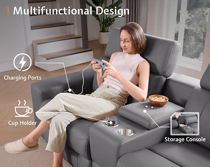 AMERLIFE Power Recliner Sectional Sofa - Image 5