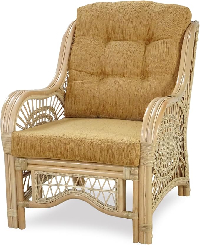 Malibu Lounge Living Accent Armchair Natural Rattan Wicker Handmade Design - Image 4