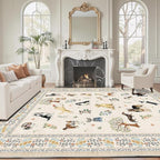 Beige Area Rug 8x10 for Living Room Bedroom | Stain Resistant; Soft; Non - Image 4