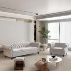 Chesterfield 3 Seater Sofa, Modern Velvet Tufted Couch 3 Seater - Image 7