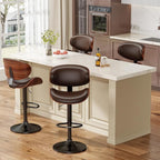 YaFiti Bar Stools Set of 4, Modern Pu Leather Swivel Adjustable Bar Stool - Image 8