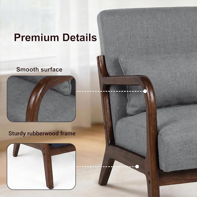 Mid Century Accent Chair, Comfy Arm Chair - Image 6