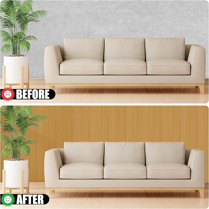 2 Pack Bamboo Wall Panel for Interior Wall Decor, Renewable Pole Wrap - Image 4