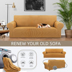 Stretch Couch Covers for Sofa, 3 Cushion Couch Slipcover, Elastic Bottom for - Image 3