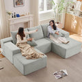 107" Comfy U-Shaped Sectional Modern Boneless Corduroy Couch by ODUWA