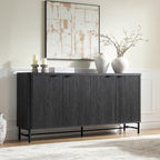 Fatmok 65" Buffet Cabinet with Storage, Fluted Credenza Sideboard with 4 Doors - Image 3