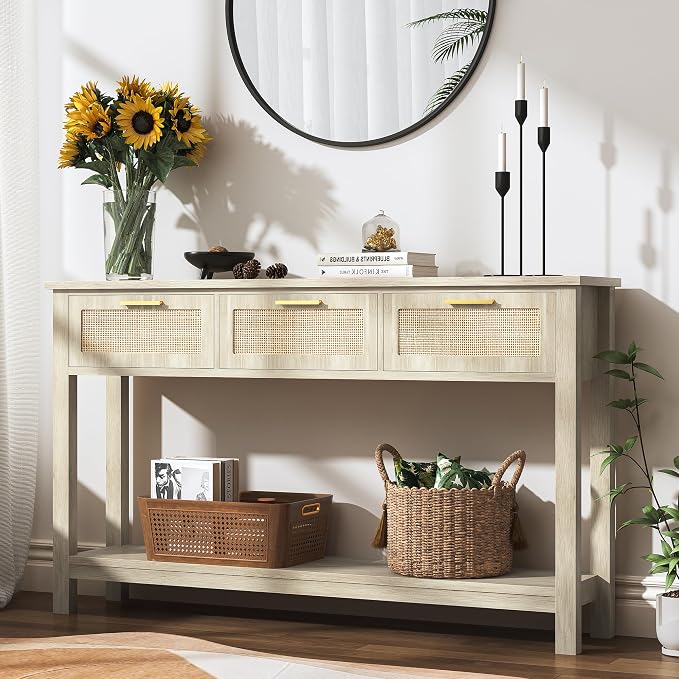 ELYKEN Rattan 51.2" Console Table - Image 8