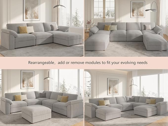 EASE MOOSE Modular Sectional Sofa, Oversized U Shape Sectional Couch - Image 6