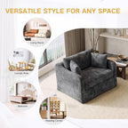 Oversized Armchair, 43.9" W Chenille Single Sofa Modern Upholstered Deep Seat - Image 7